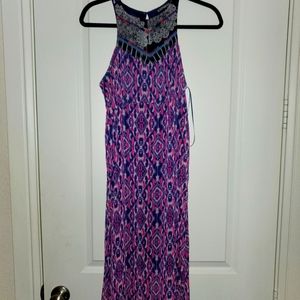 NWT Express Maxi Dress, Large, IKat , pink/blue